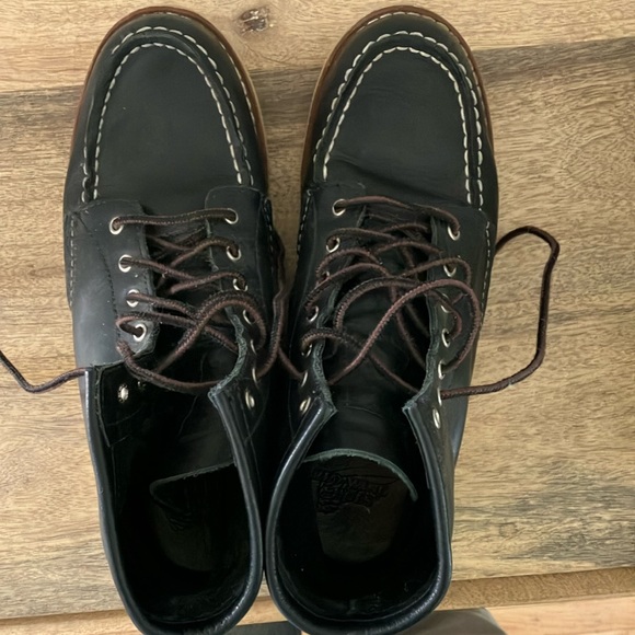 Red Wing Shoes Black Ankle Boots moccasin euro 38 7.5 - Picture 5 of 10